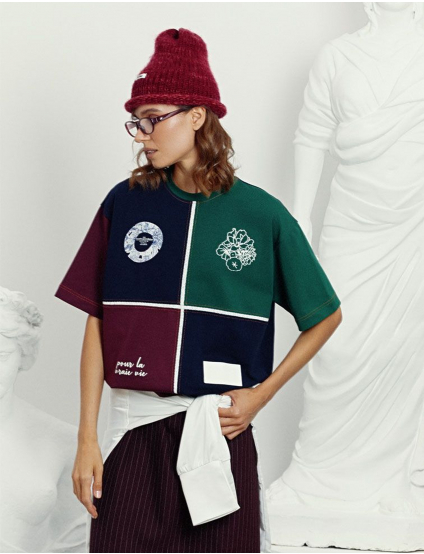 Картинка Футболка oversize в стилі color block