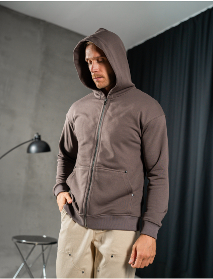 Картинка Худі Oversize Zip світло-коричневе