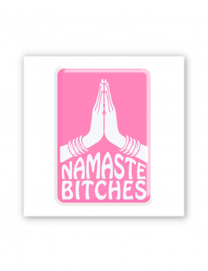 Картинка Рожева 3D-наліпка Namaste Bitches