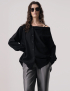 Картинка Сорочка oversize з поясом чорна