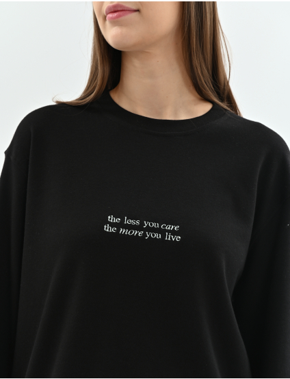 Картинка Світшот oversize з вишивкою чорний