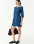 Картинка Сукня-футляр із декоративними ґудзиками темно-синя