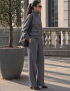 Картинка Брюки wide leg із замшевим ефектом
