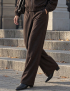 Картинка Брюки wide leg із замшевим ефектом
