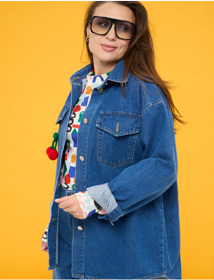 Картинка Джинсова сорочка oversize синя