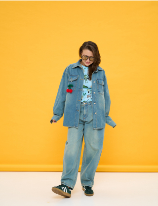 Картинка Джинсова сорочка oversize сіра