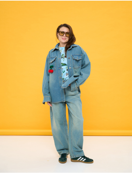 Картинка Джинсова сорочка oversize сіра