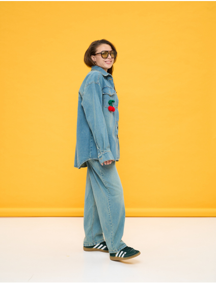Картинка Джинсова сорочка oversize сіра