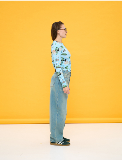 Картинка Джинси wide leg сірі