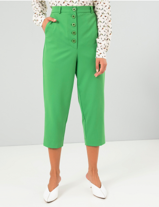 Картинка Жіночі зелені укорочені брюки