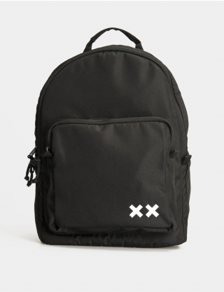 Картинка Чорний рюкзак з рефлективним логотипом