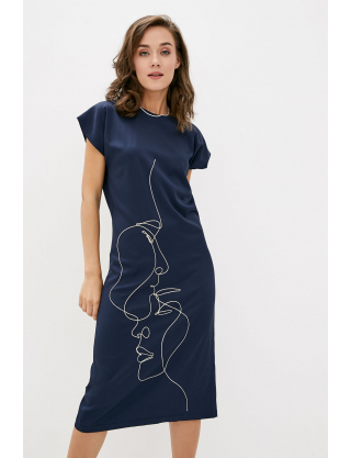 Картинка Синя сукня з принтом