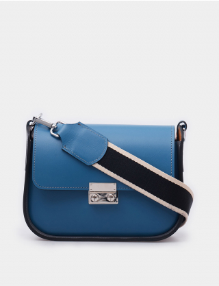 Картинка Сіро-блакитна шкіряна сумка