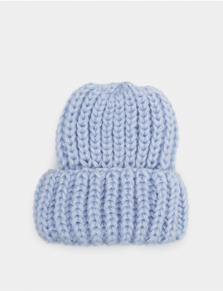 Картинка Жіноча блакитна шапка з додаванням вовни