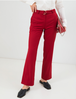 Картинка Жіночі бордові штани з поясом