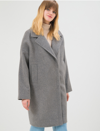 Картинка Жіноче сіре пальто на запах