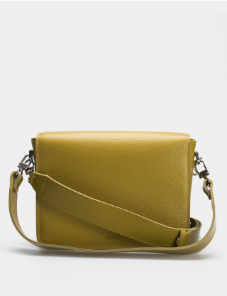 Картинка Жіноча жовта шкіряна сумка