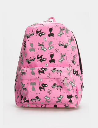 Картинка Жіночий рожевий рюкзак з візерунком