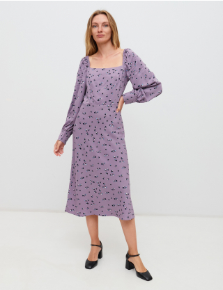 Картинка Фіолетова сукня з візерунком