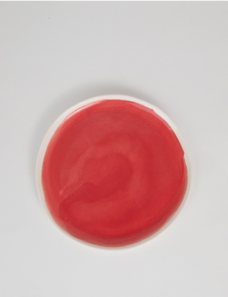 Картинка Червона керамічна тарілка 26 см
