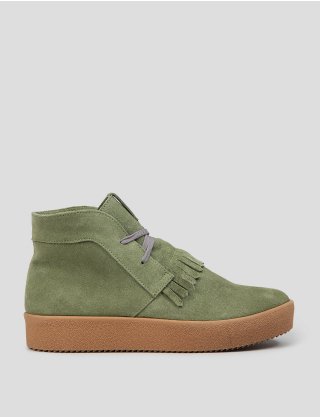 Картинка Жіночі зелені замшеві черевики