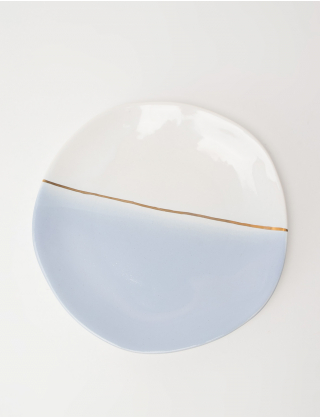 Картинка Блакитна керамічна тарілка 22 см
