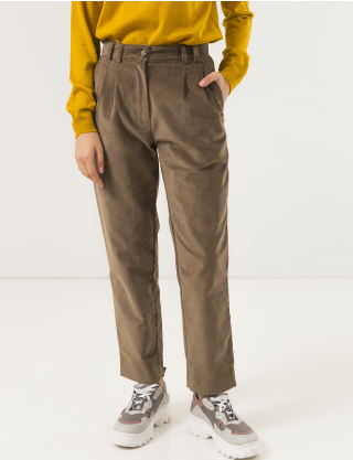 Картинка Жіночі коричневі вельветові штани