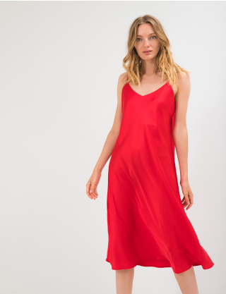 Картинка Червона сукня з додаванням шовку