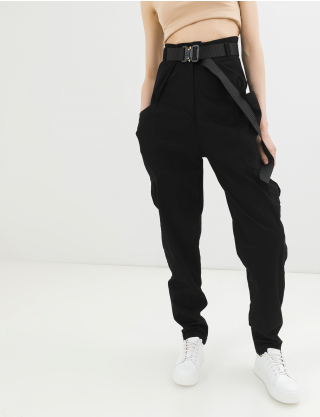 Картинка Жіночі чорні штани з накладними карманами