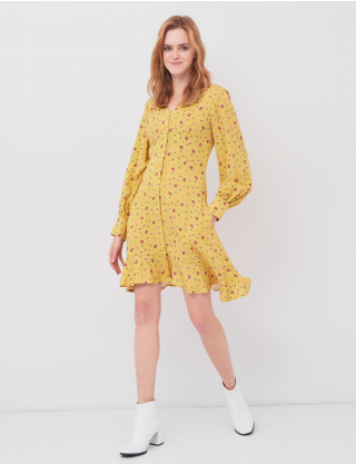 Картинка Жовта сукня з квітковим візерунком