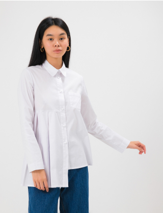 Картинка Жіноча біла асиметрична сорочка