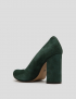 Картинка Жіночі зелені замшеві туфлі