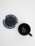 Картинка Темно-синя керамічна чашка з блюдцем