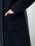 Картинка Жіноче темно-синє пальто з капюшоном
