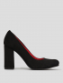 Картинка Жіночі чорні замшеві туфлі	