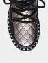 Картинка Жіночі сріблясті шкіряні чоботи