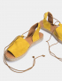 Картинка Жіночі жовті замшеві босоніжки