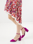 Картинка Жіночі фіолетові замшеві туфлі на підборах