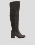 Картинка Жіночі замшеві сірі чоботи