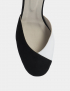 Картинка Жіночі чорно-білі шкіряні босоніжки з бахромою