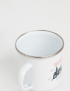 Картинка Біла металева чашка з принтом