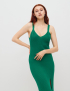 Картинка Зелена сукня з розрізом