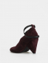 Картинка Жіночі бордові замшеві туфлі на підборах